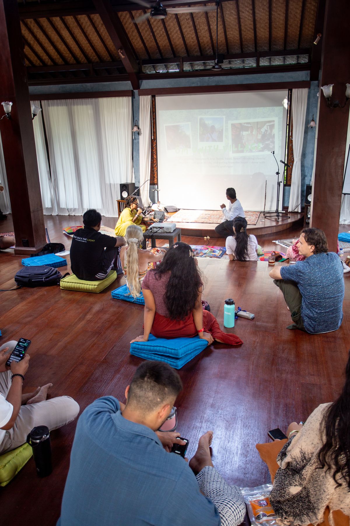 The Om Unity Village vision projected during the thirty-day reveal